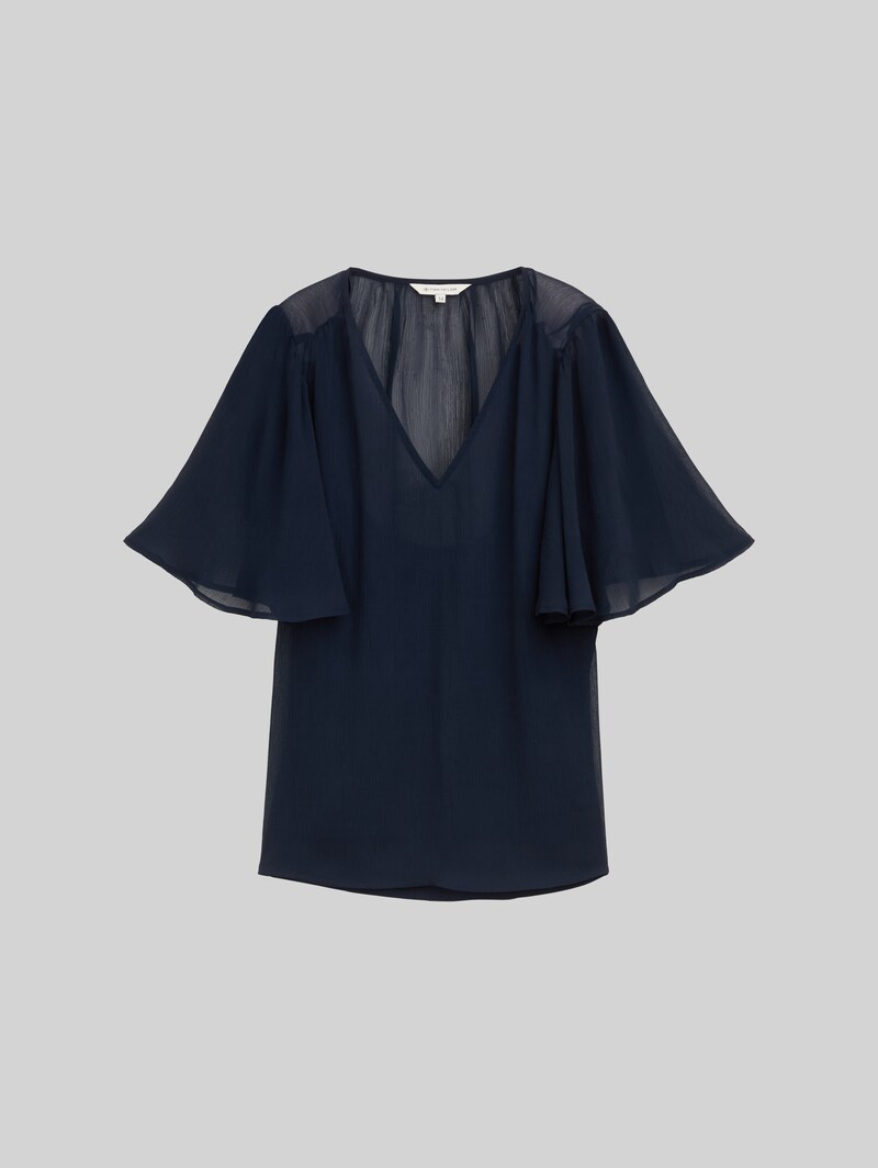 Tom Tailor Chiffon Bluse - Sky Captain Blue