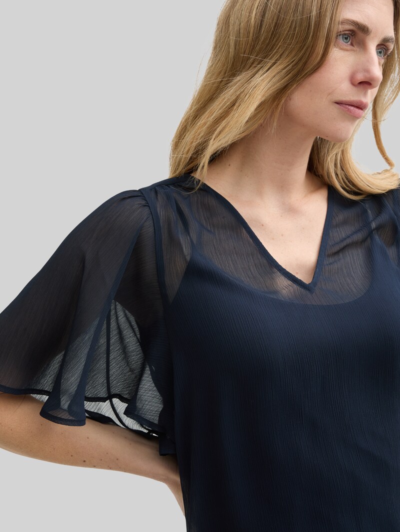 Tom Tailor Chiffon Bluse - Sky Captain Blue