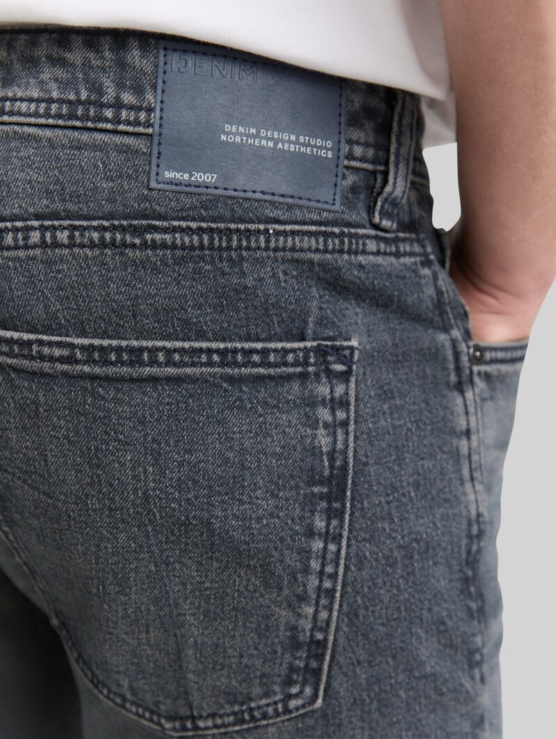 Tom Tailor TTPIERS SLIM Jeans - Used Dark Stone Grey Denim