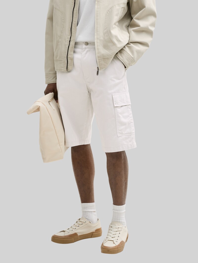 Tom Tailor Regular Cargo Shorts - Chalk Grey