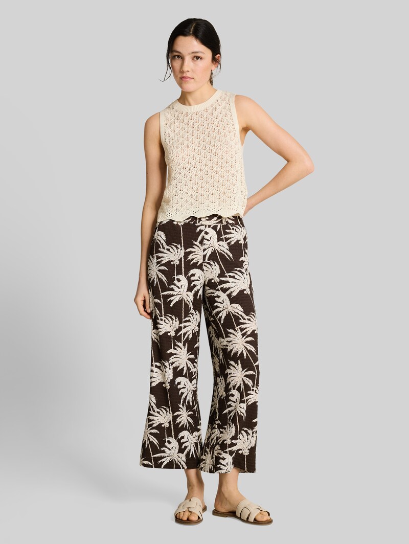 Tom Tailor Stricktop mit Lochmuster - Dove White