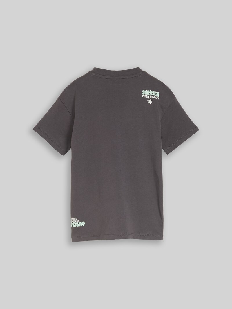 Tom Tailor Oversize T-Shirt mit Print - Dark Urban Grey