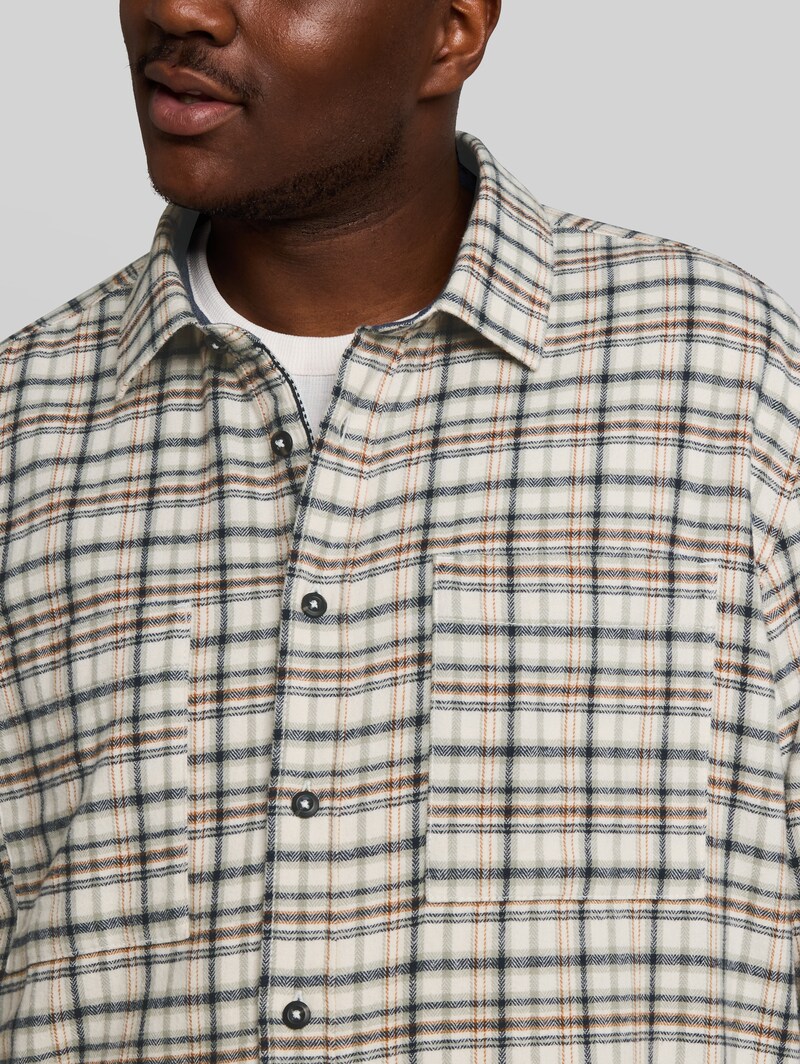 Tom Tailor Plus Size - Flanell-Hemd mit Karomuster - White Based Mint Check