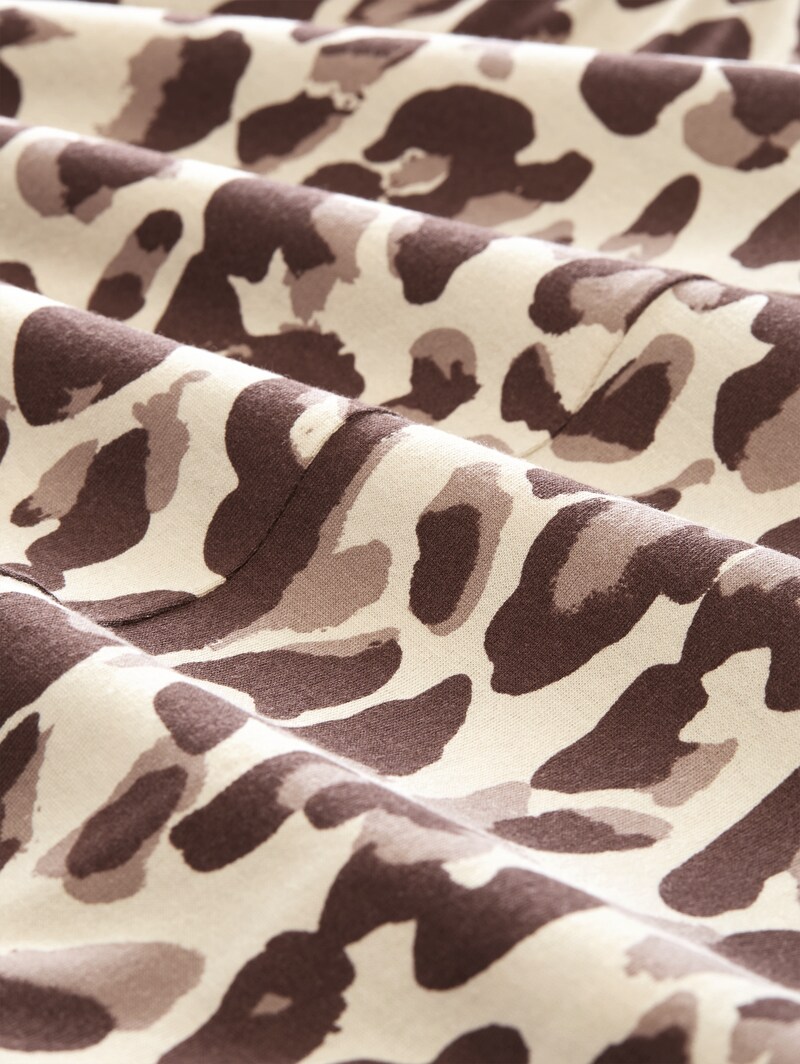Tom Tailor Blusenshirt mit Muster - Brown Beige Leo Print
