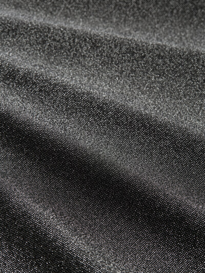 Tom Tailor Glitzer T-Shirt mit Fledermausärmeln - Black Glitter