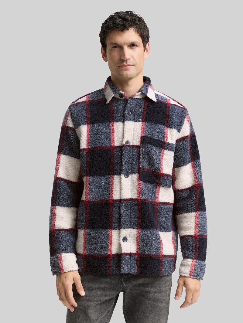 Tom Tailor Teddy Overshirt mit Karomuster - Blue Big Check