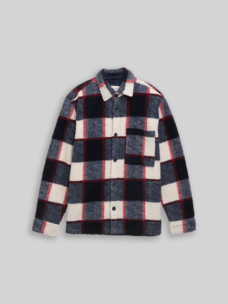Tom Tailor Teddy Overshirt mit Karomuster - Blue Big Check