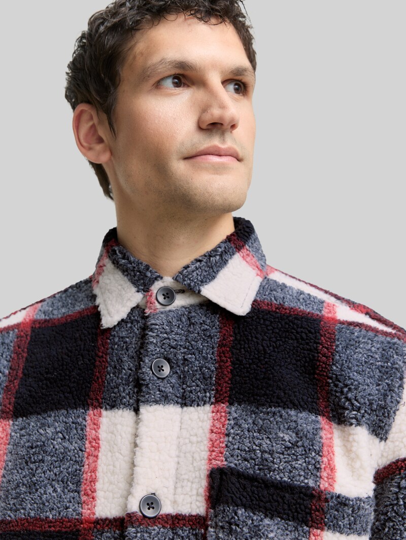 Tom Tailor Teddy Overshirt mit Karomuster - Blue Big Check