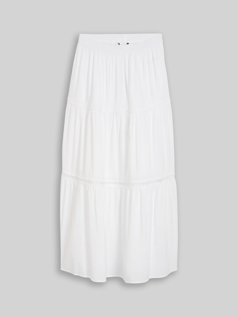 Tom Tailor Maxi-Rock mit Volants - White