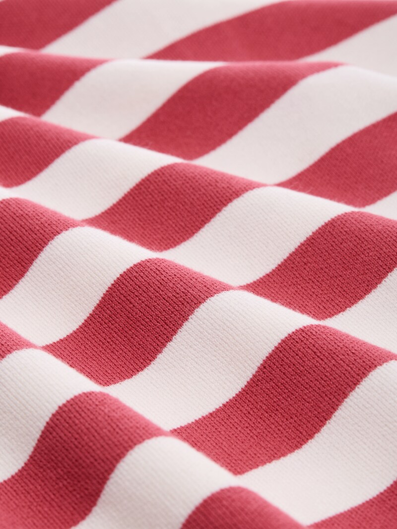 Tom Tailor Cardigan mit Streifenmuster - Red Offwhite Block Stripe