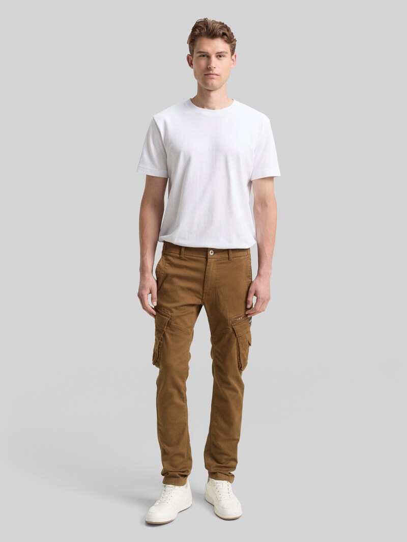 Tom Tailor Tapered Cargo Hose mit Stretch - Dark Palm