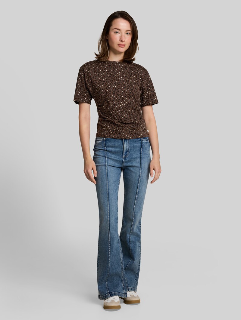 Tom Tailor T-Shirt mit Leo-Print - Brown Black Leo Print