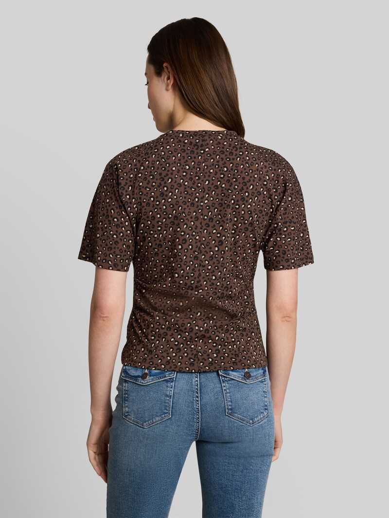 Tom Tailor T-Shirt mit Leo-Print - Brown Black Leo Print