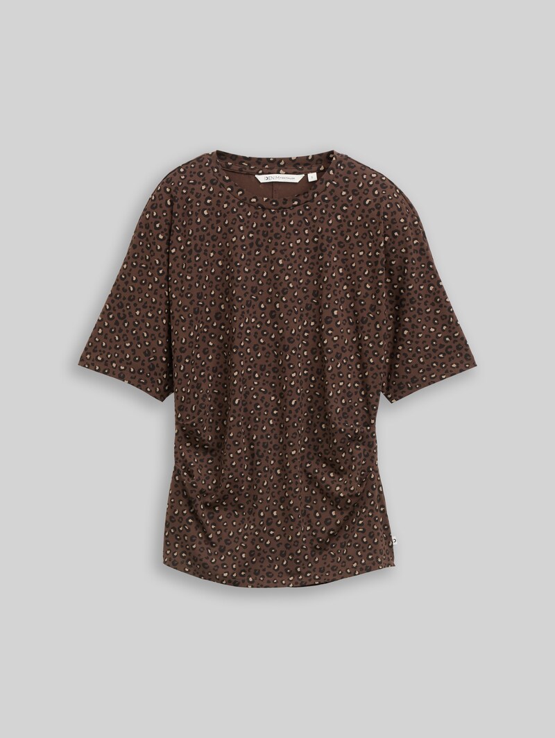 Tom Tailor T-Shirt mit Leo-Print - Brown Black Leo Print