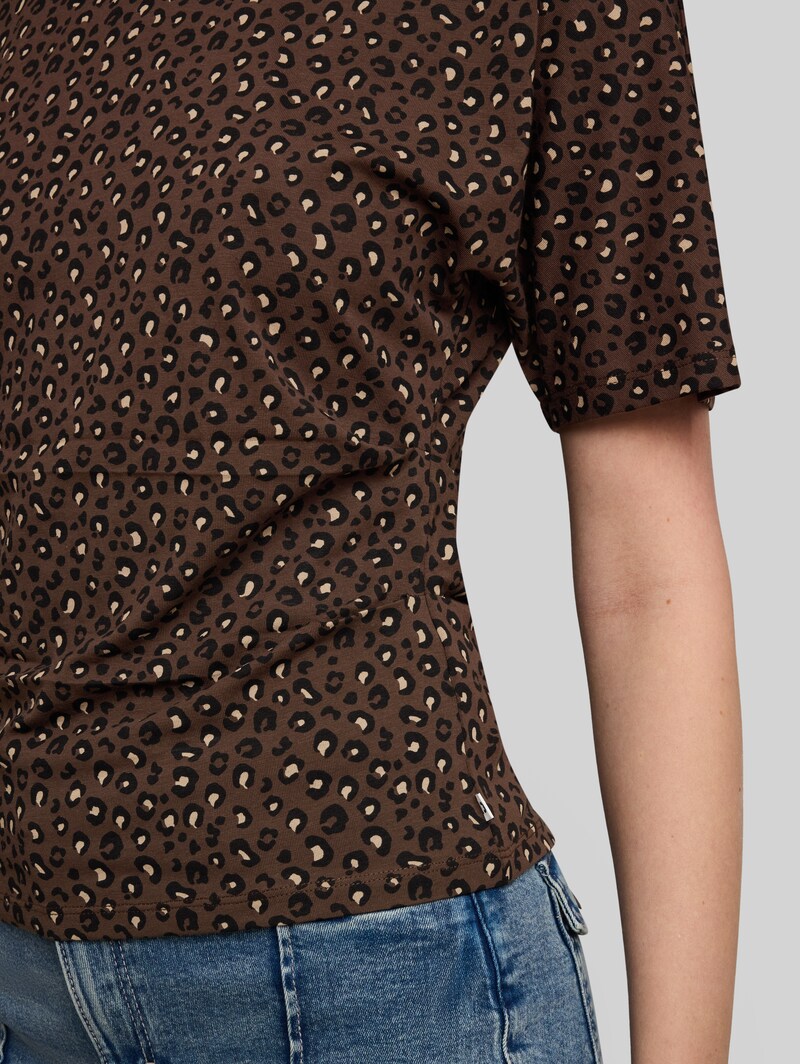 Tom Tailor T-Shirt mit Leo-Print - Brown Black Leo Print