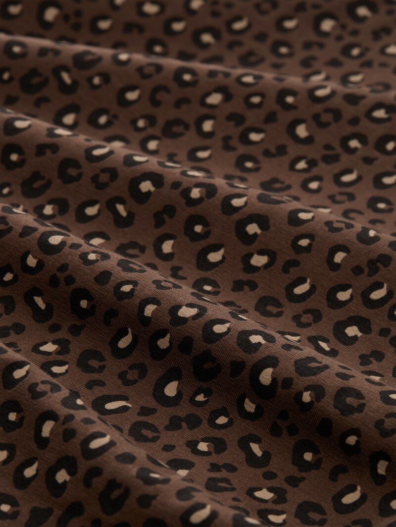 Tom Tailor T-Shirt mit Leo-Print - Brown Black Leo Print