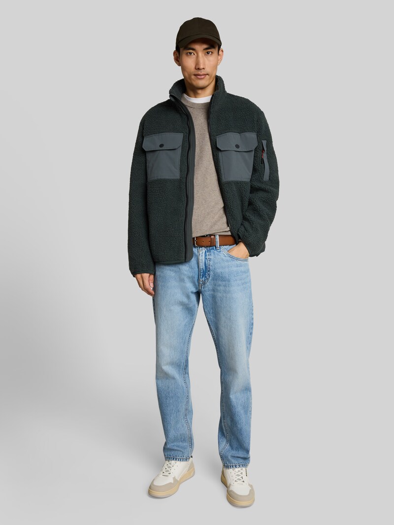 Tom Tailor Teddy Jacke mit Taschen - Darkest Olive