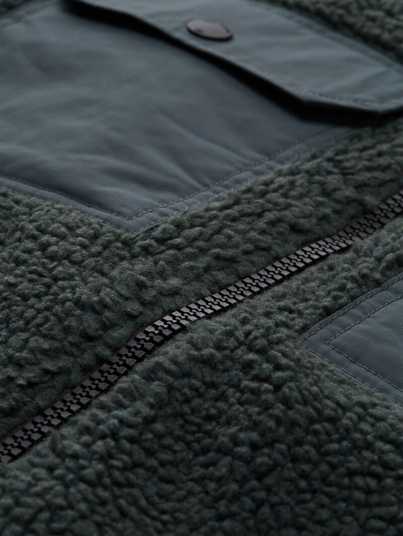 Tom Tailor Teddy Jacke mit Taschen - Darkest Olive