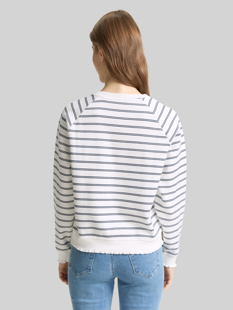 Tom Tailor Sweatshirt mit Streifenmuster - Off White Navy Stripe