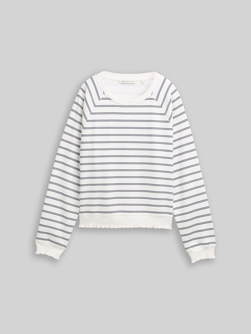 Tom Tailor Sweatshirt mit Streifenmuster - Off White Navy Stripe