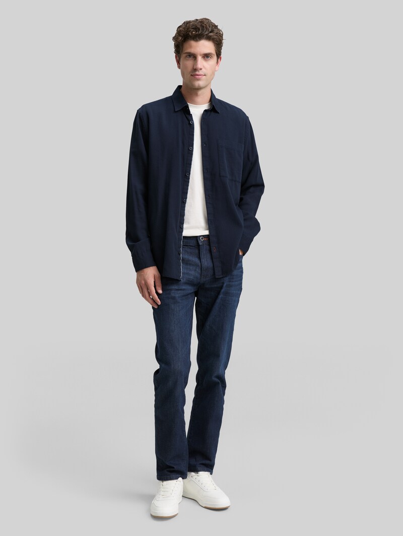 Tom Tailor Regular Fit Hemd aus Baumwolle - Sky Captain Blue