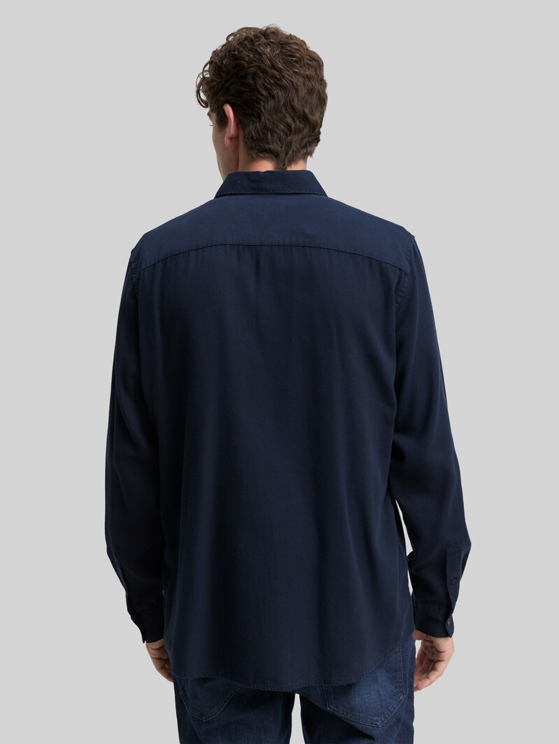 Tom Tailor Regular Fit Hemd aus Baumwolle - Sky Captain Blue