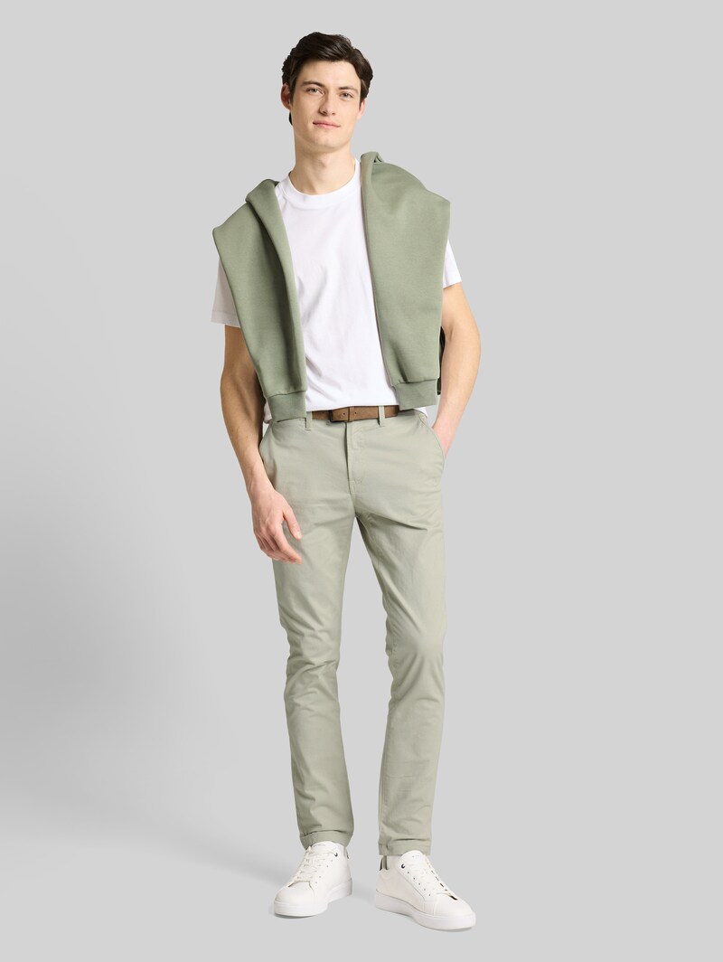 Tom Tailor TTSLIM Chino Hose mit Gürtel - Elemental Grey