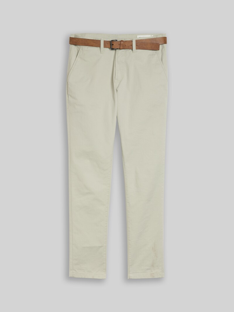 Tom Tailor TTSLIM Chino Hose mit Gürtel - Elemental Grey