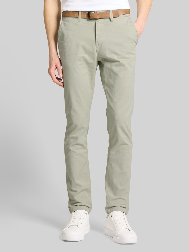 Tom Tailor TTSLIM Chino Hose mit Gürtel - Elemental Grey