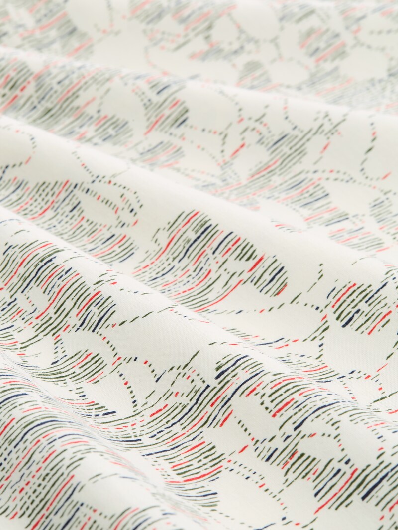 Tom Tailor T-Shirt mit Allover-Print - Off White Irregular Design