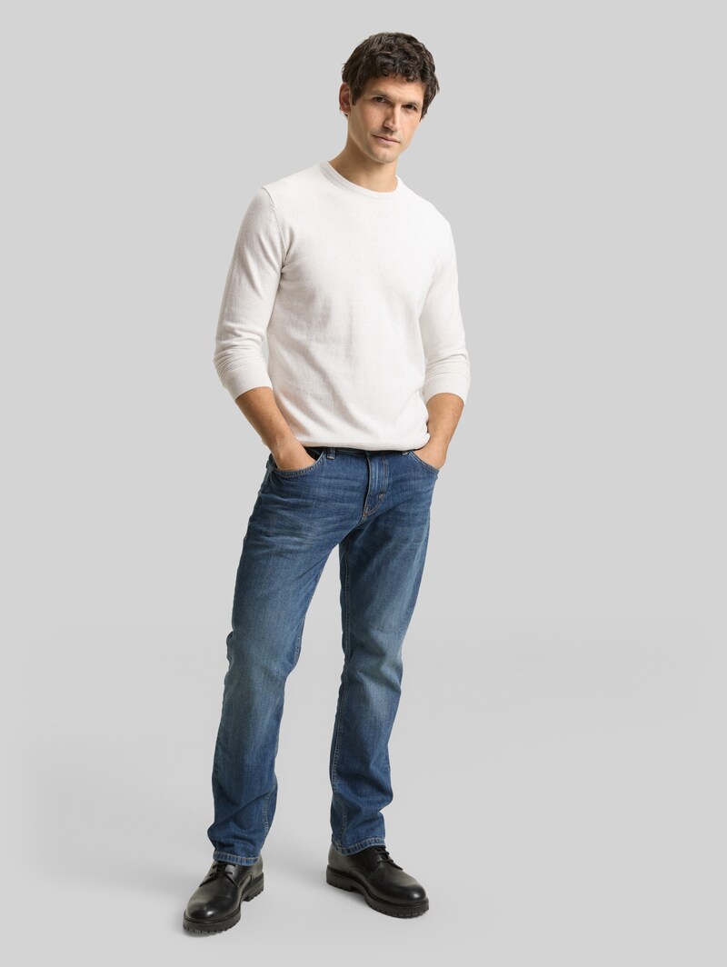 Tom Tailor Basic Strickpullover aus Baumwolle - Soft Vanilla Melange