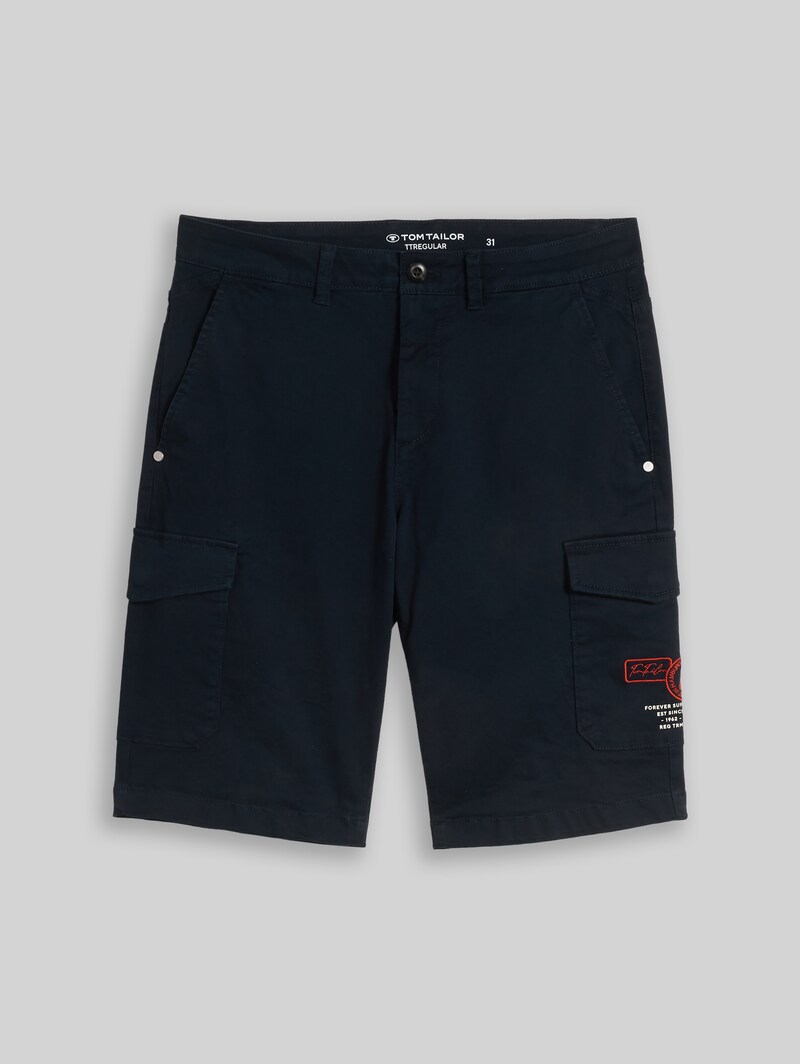 Tom Tailor Regular Fit Cargo Shorts mit Stretch - Sky Captain Blue