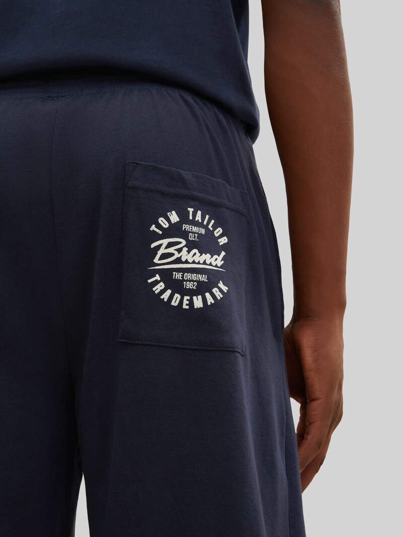 Tom Tailor Pyjama-Shorts aus Jersey-Material - Blue-dark-solid