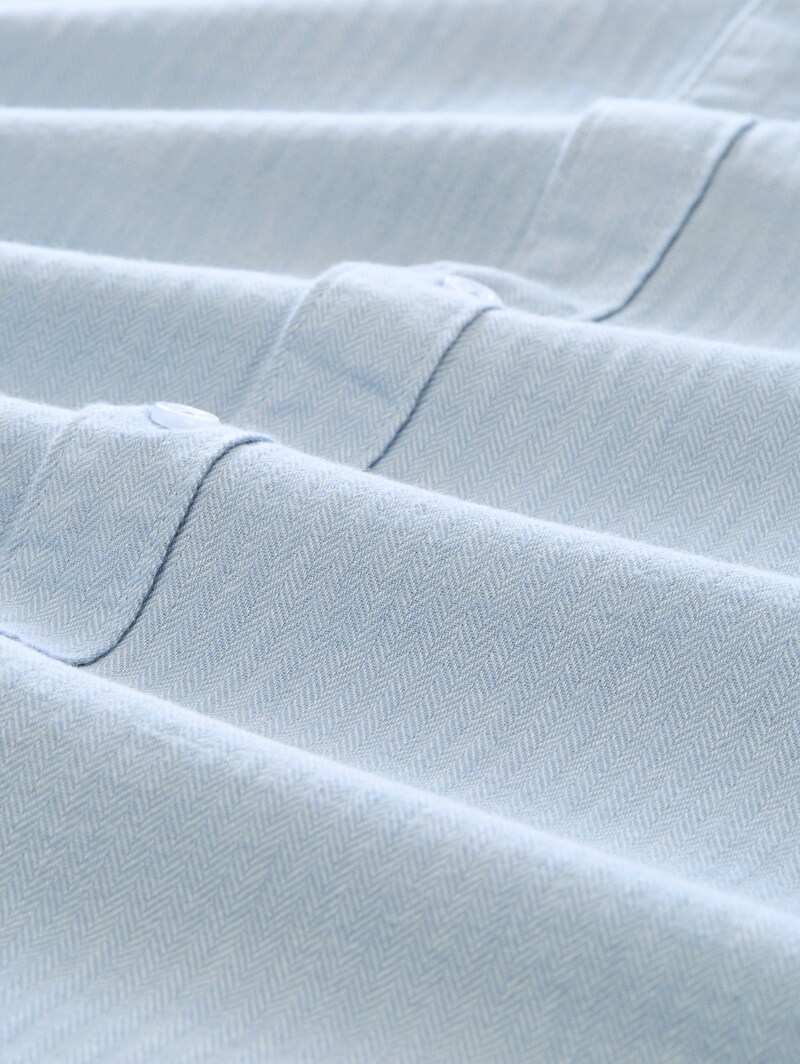 Tom Tailor Regular Fit Hemd aus Baumwolle - Pale Blue Herringbone