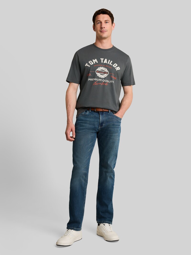 Tom Tailor T-Shirt mit Logo-Print - Darkest Olive