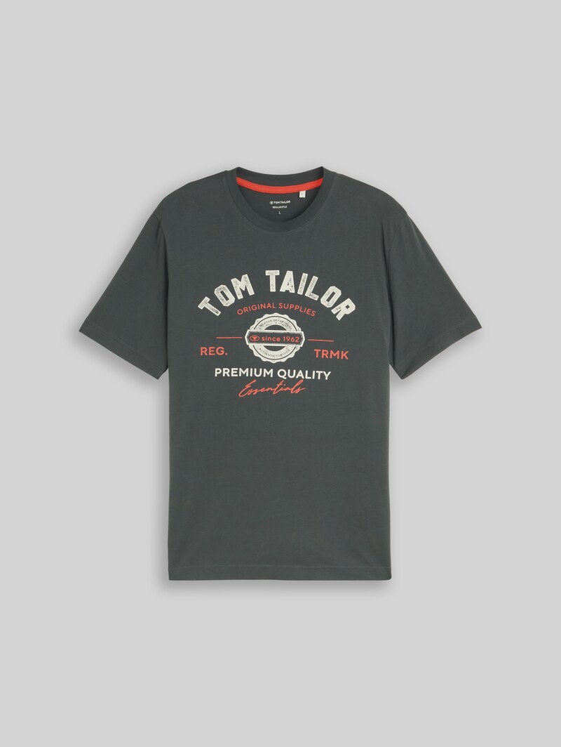 Tom Tailor T-Shirt mit Logo-Print - Darkest Olive