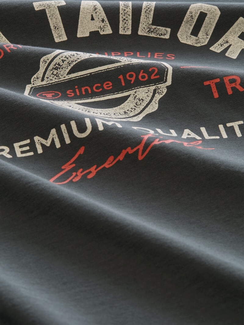 Tom Tailor T-Shirt mit Logo-Print - Darkest Olive
