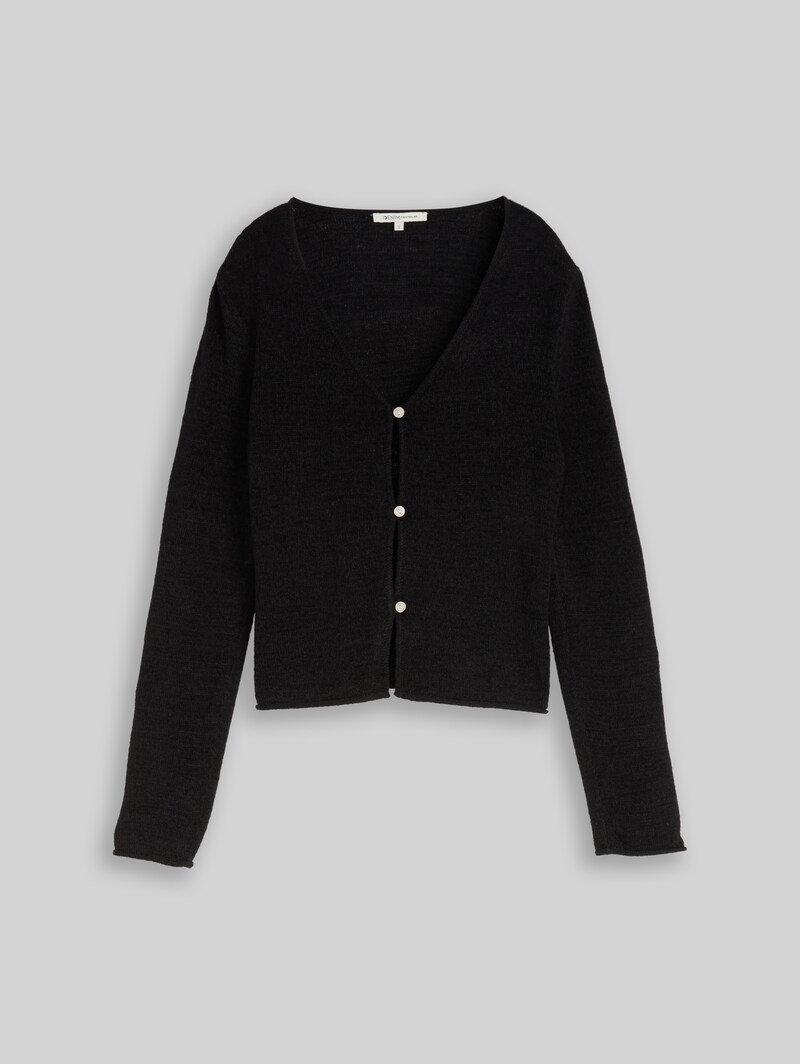 Tom Tailor Cardigan mit V-Ausschnitt - Deep Black