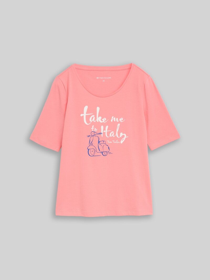 Tom Tailor T-Shirt mit Print - Soft Fuchsia Pink