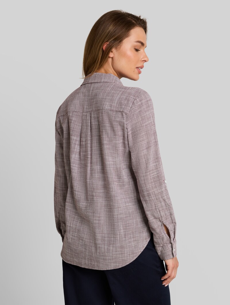 Tom Tailor Bluse mit Brusttaschen - Bordeaux Mid Red