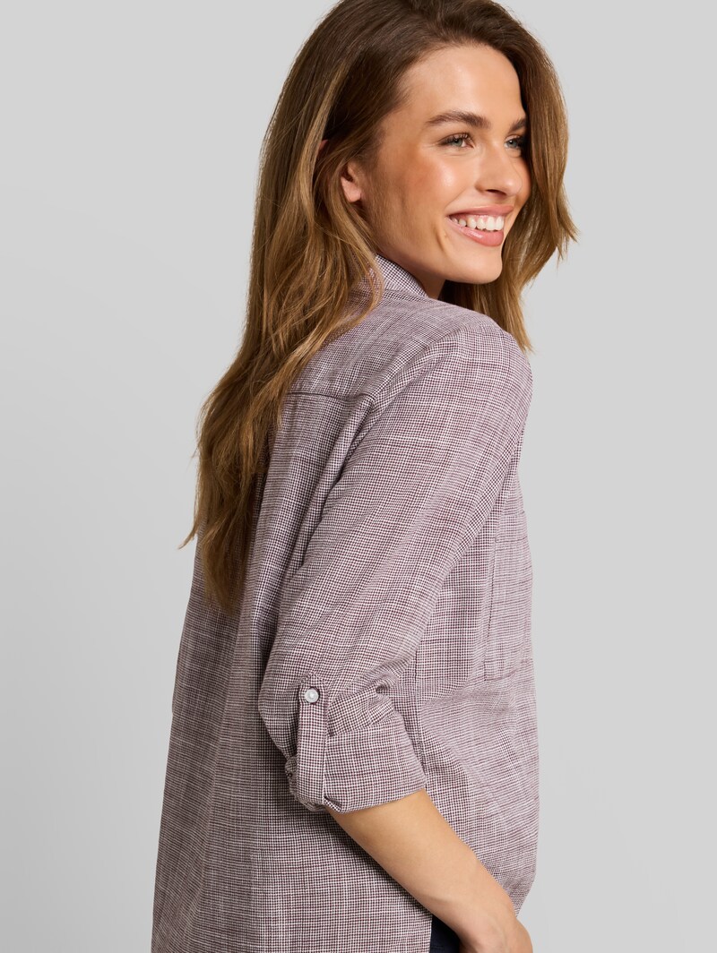 Tom Tailor Bluse mit Brusttaschen - Bordeaux Mid Red