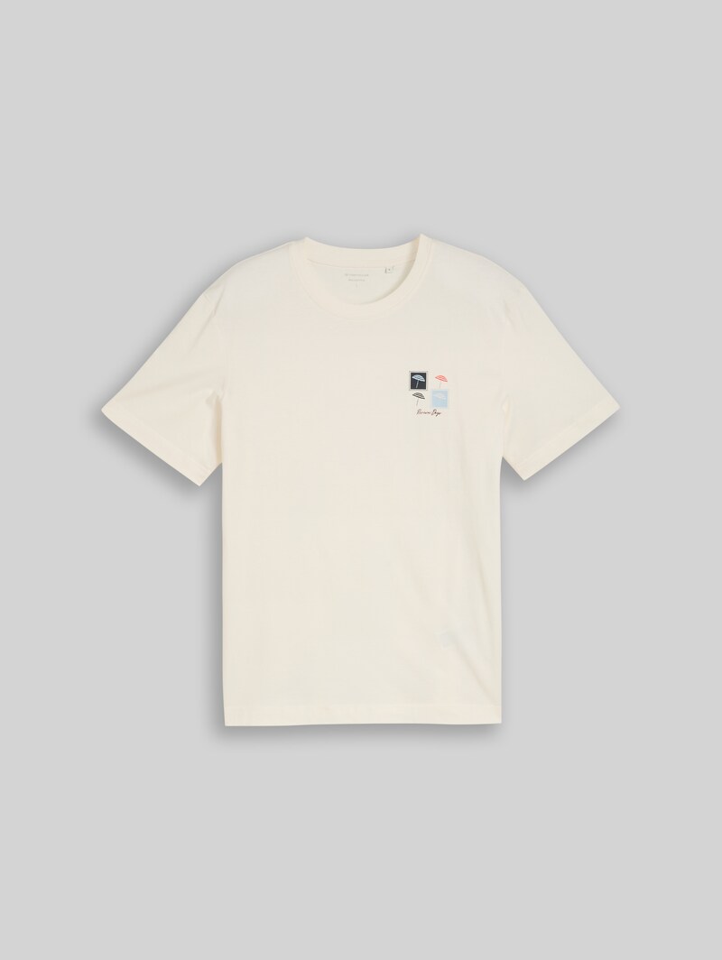 Tom Tailor T-Shirt mit Print - Gardenia White