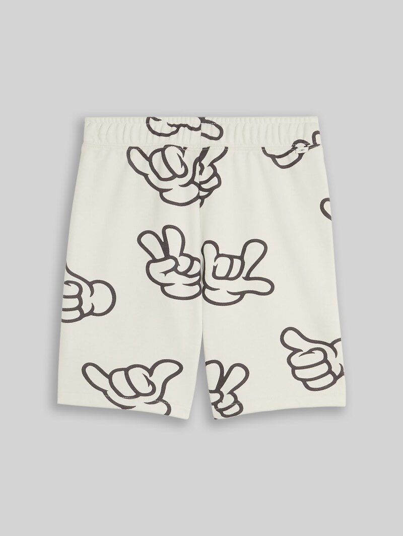 Tom Tailor Sweat-Shorts mit Muster - Off White Grey Hand Design Tom Tailor Sweat-Shorts mit Muster - Off White Grey Hand Design