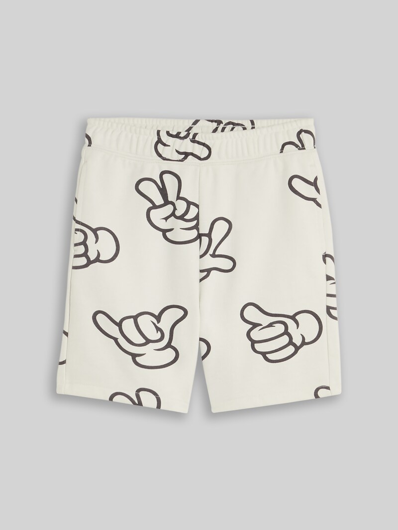 Tom Tailor Sweat-Shorts mit Muster - Off White Grey Hand Design