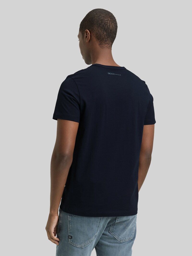 Tom Tailor Slim Fit T-Shirt aus Baumwolle - Sky Captain Blue