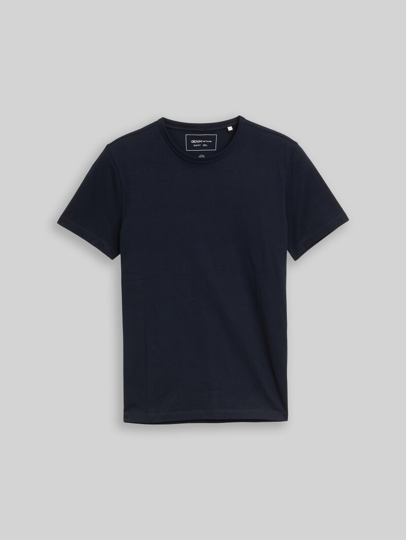 Tom Tailor Slim Fit T-Shirt aus Baumwolle - Sky Captain Blue