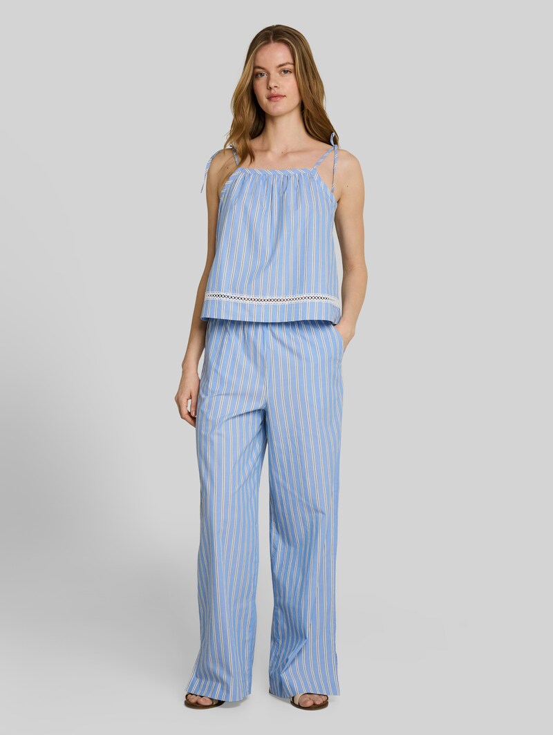 Tom Tailor Blusentop mit Streifenmuster - Blue White Vertical Stripe