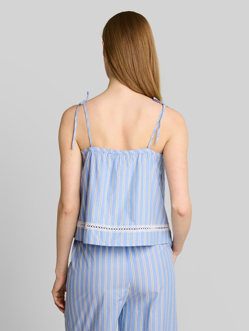 Tom Tailor Blusentop mit Streifenmuster - Blue White Vertical Stripe