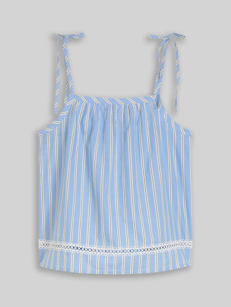 Tom Tailor Blusentop mit Streifenmuster - Blue White Vertical Stripe