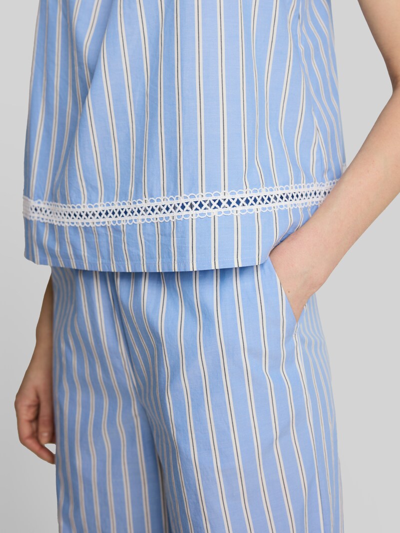 Tom Tailor Blusentop mit Streifenmuster - Blue White Vertical Stripe
